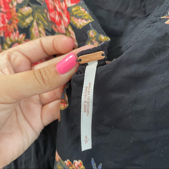 Free People Black Floral Mini Dress Size Small - Picture 3 of 4